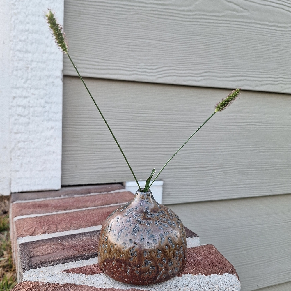 Vintage 70's artisan signed budvase